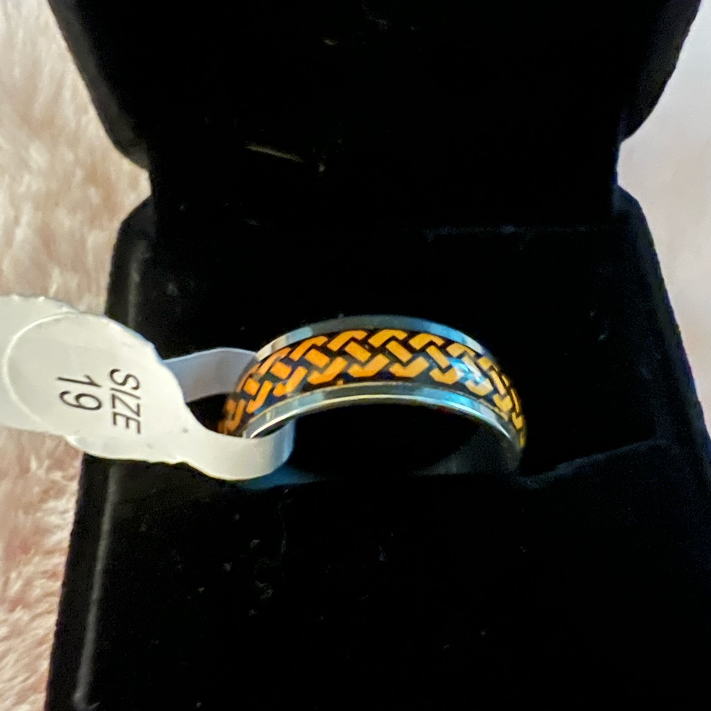 Mens Stainless Steel Silver Luminous Ring Size 1995 Us